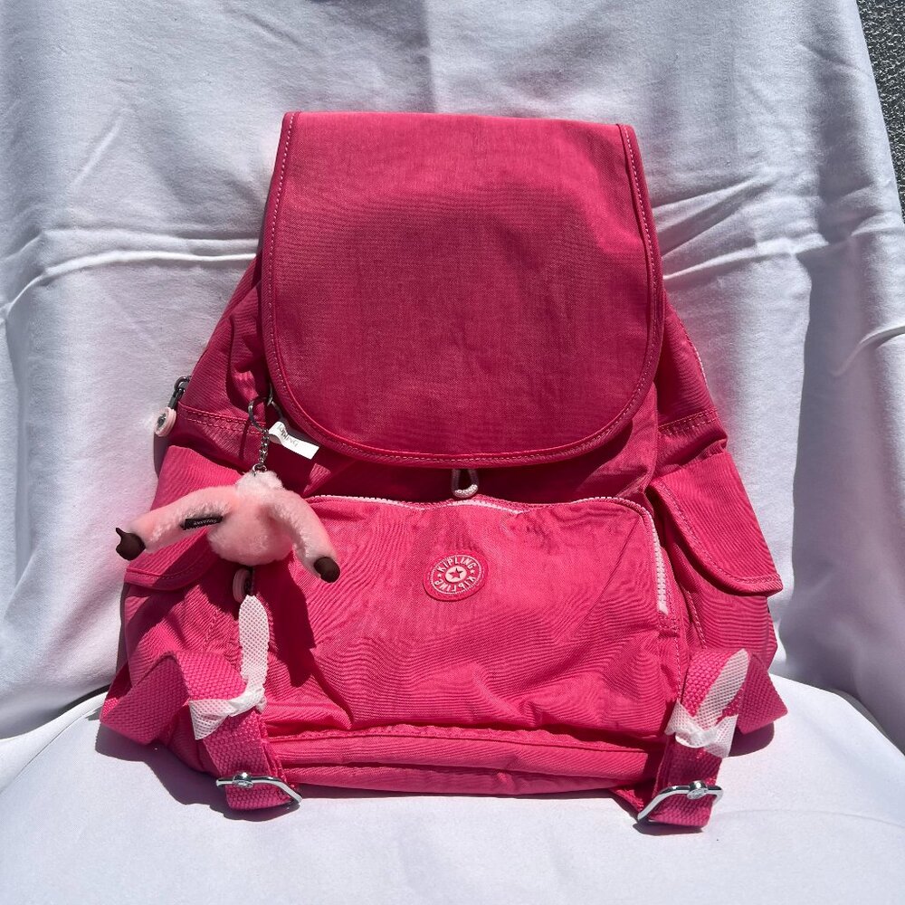 NWT Kipling Happy Pink City Pack Backpack